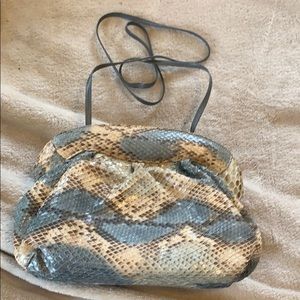 Vintage Snakeskin Bluegrey and Cream crossbody